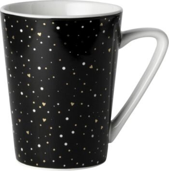 Dutch Rose Loft Zwart-Wit Mok Zwart Met Glitters 31 Cl