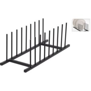 Metalen Bordenhouder 34.5X12.5 Cm Zwart