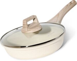 Just Perfecto JL-41: 2-delige granieten koekenpan (24 cm) – beige