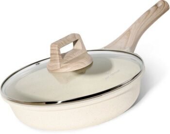 Just Perfecto JL-41: 2-delige granieten koekenpan (24 cm) - beige