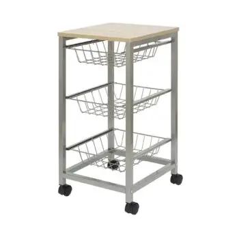 Duett Keukentrolley Op Wieltjes - 3 Uitneembare Manden