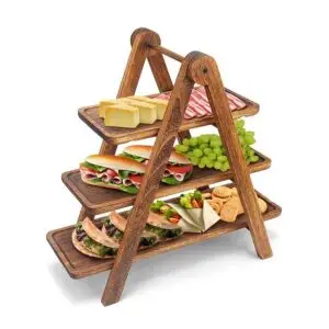 Ceruzo Etagere Plataan Hout – 3 Lagen – Hoogte 42 Cm