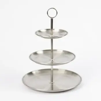 Ceruzo Etagere - 3 Laags - Rvs - D26 X H34 Cm