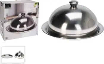 Excellent Houseware Stolp Met Dienblad - Rvs - 30Cm