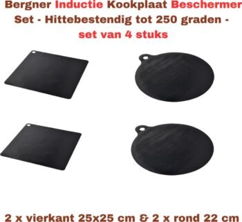 Bergner Inductie Beschermer Set - Hittebestendig Tot 250 Graden - Set Van 4 Stuks
