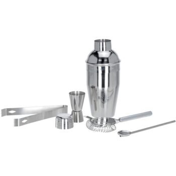 Cocktailset Rvs - 5-Delig - Cocktailshaker - Lepel - Klopper - Maatbeker - Ijstang