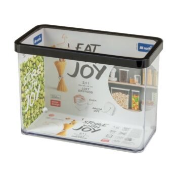 Rotho Loft Bewaardoos 20X10X14.2 Cm 2.1L Zwart/Transparant
