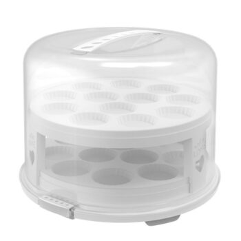 Rotho Fresh Taartdoos Xl + Cupcake-Houders 35.5X34.5X26 Cm Wit/Transparant