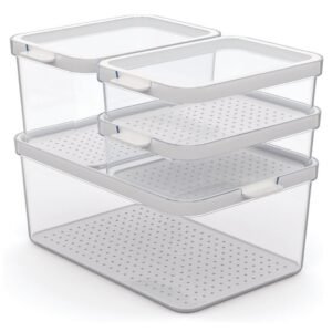 Rotho Cauma Set Koelkastorganizer 4.65L + 2.15L + 2X 1.2L Transparant