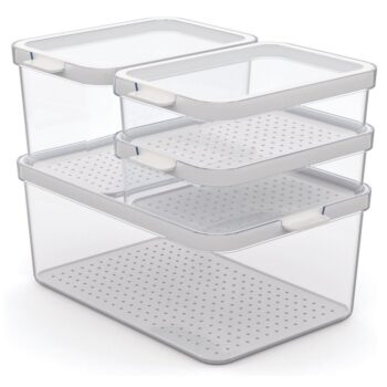 Rotho Cauma Set Koelkastorganizer 4.65L + 2.15L + 2X 1.2L Transparant