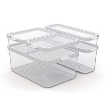 Rotho Cauma Set Koelkastorganizer 4.65L + 2L + 1.15L + 2X 1.2L Transparant