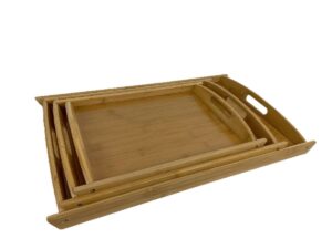 Ceruzo Dienbladen – Set Van 3 Serveerbladen – Bamboe