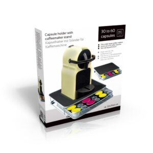 Koffiezetapparaat Standaard Met Capsulehouder 32X29X6 Cm Metaal/Zwart/Zilver