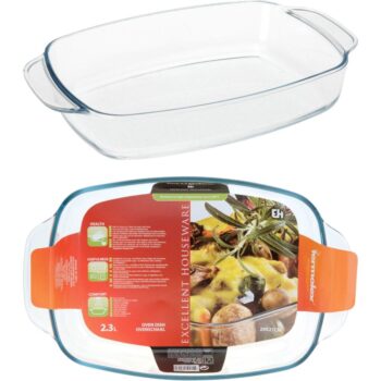 Excellent Houseware Ovenschaal 2,3L Glas Braadslede Hitte Bestendig