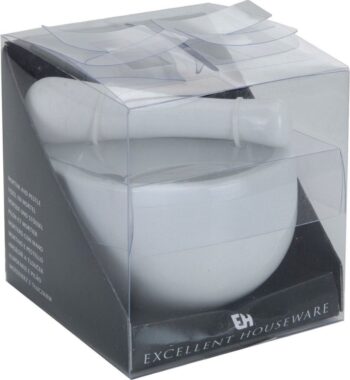 Excellent Houseware Porseleinen Vijzel 11X10 Cm Wit