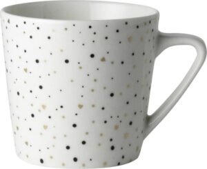 Dutch Rose Loft Zwart-Wit Koffiemok Wit Met Glitters 20Cl