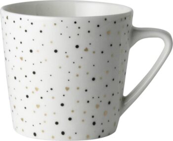 Dutch Rose Loft Zwart-Wit Koffiemok Wit Met Glitters 20Cl