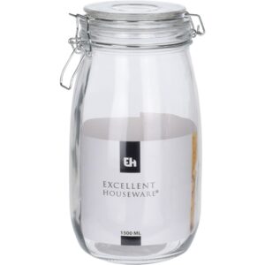 Excellent Houseware Voorraadpot Met Deksel 1500Ml Met Klem