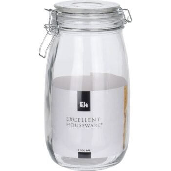 Excellent Houseware Voorraadpot Met Deksel 1500Ml Met Klem