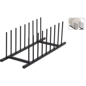 Metalen Bordenhouder 34.5X12.5 Cm Zwart