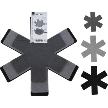 Excellent Houseware Panbeschermers 38-26 Cm 6 Stuks Grijs/Zwart