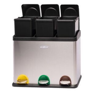 Ceruzo Prullenbak Afvalscheiding Met 3 Vakken – 3X15L – Rvs
