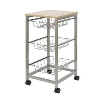 Duett Keukentrolley Op Wieltjes - 3 Uitneembare Manden