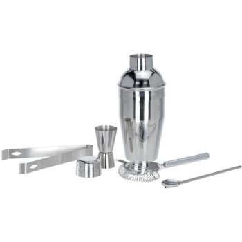 Cocktailset Rvs - 5-Delig - Cocktailshaker - Lepel - Klopper - Maatbeker - Ijstang