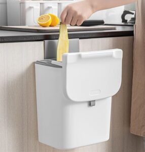 Ceruzo Afvalbakje – Met Schuifdeksel – 9 Liter- Gft Aanrechtbakje