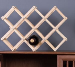 Houten Wijnrek – Voor 10 Wijnflessen – Vouwbaar