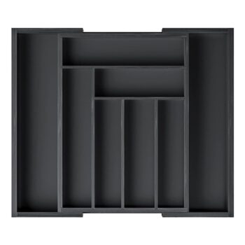 Ceruzo Bestekbak Hout Uitschuifbaar - 33-52 X 43 X 5 Cm - Zwart