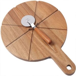 Ceruzo Pizza Snijplank Acaciahout – Met Pizzasnijder