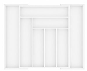 Ceruzo Bestekbak Hout Uitschuifbaar – 33-52 X 43 X 5 Cm – Wit