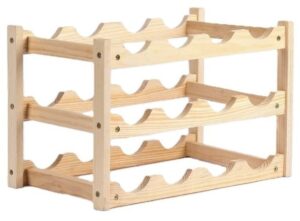 Ceruzo Wijnrek Hout – Voor 12 Wijnflessen – 45 X 22 X H28 Cm