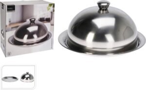 Excellent Houseware Stolp Met Dienblad – Rvs – 30Cm