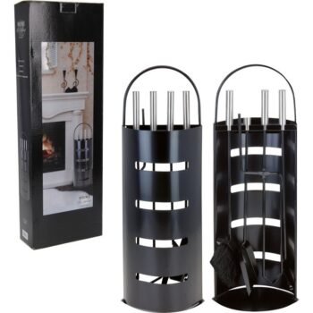 Home&Styling Openhaardset Rvs Zwart - 5 Delig