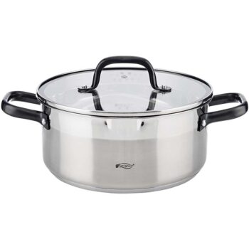 San Ignacio Rvs Kookpan Met Glazen Deksel, ?24X10.5Cm, 4 Liter - Serie Vita