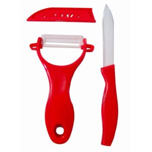 Excellent Houseware Keramische Schilmessen – Rood